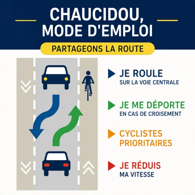 Chaucidou : la route sans ligne blanche qui redéfinit le partage entre voitures et vélos