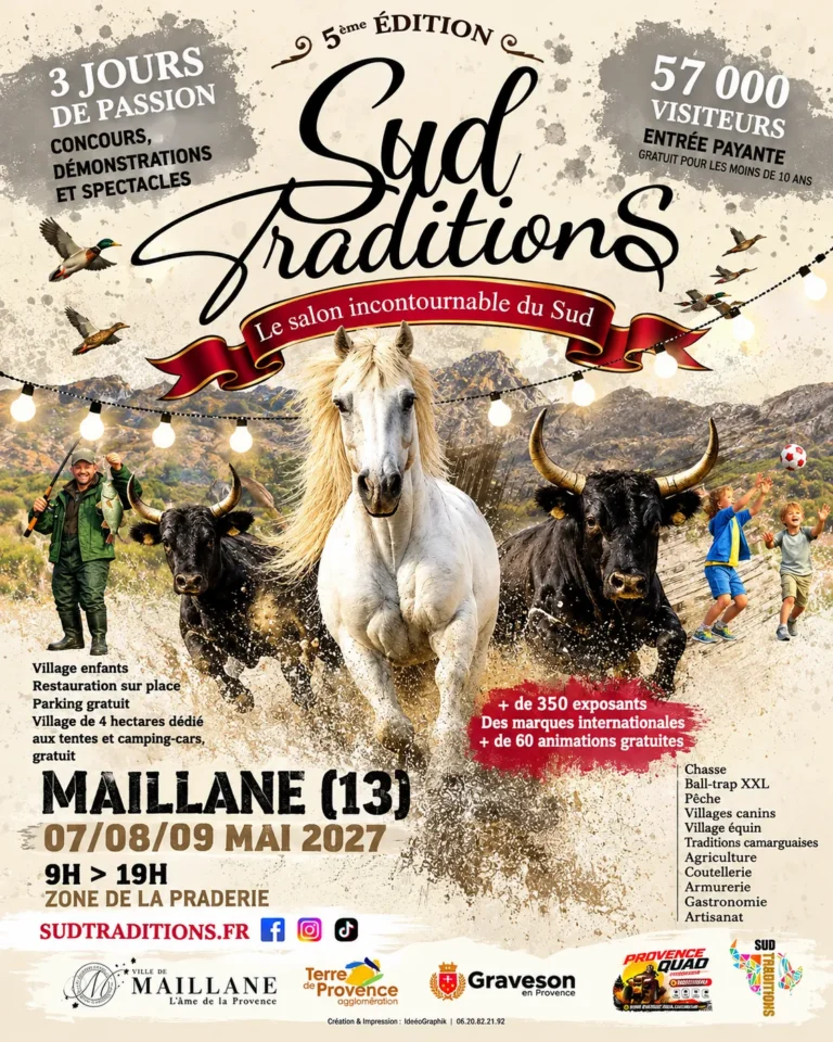 🐎 Sud Traditions revient à Maillane les 7, 8 et 9 mai 2027