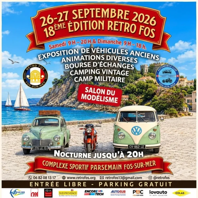 Rétro Fos 2026 : le grand rendez-vous des véhicules anciens à Fos-sur-Mer